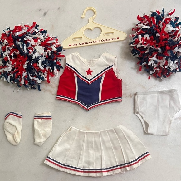 American Girl Other - American Girl Just Like You Red  White And Blue Cheer Uniform Pom Pom’s Retired